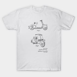 Motorcycle Vintage Patent Drawing T-Shirt